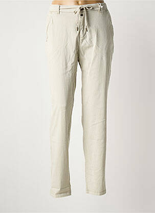 Pantalon chino tissage popeline taille normale beige TIMEZONE femme
