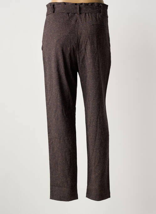 Pantalon droit coupe carotte taille haute marron LA FEE MARABOUTEE femme