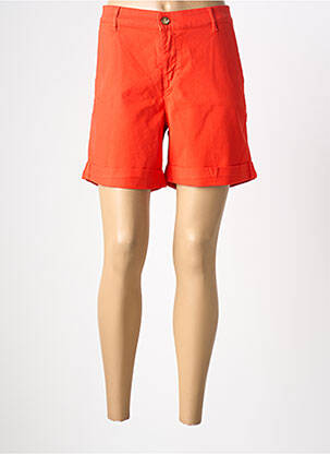 Short taille à pinces taille normale orange HAPPY femme