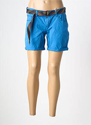 Short coupe droite taille basse bleu TIMEZONE femme