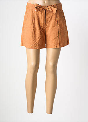 Short fermeture zippée sous rabat boutonné taille normale marron ME-TISSE femme