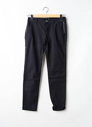 Pantalon chino tissage popeline taille normale noir ONE STEP femme