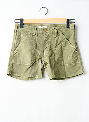 Short tissage denim taille normale vert BO'AIME femme