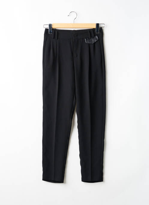 Pantalon droit tissage crêpe taille normale noir ONE STEP femme