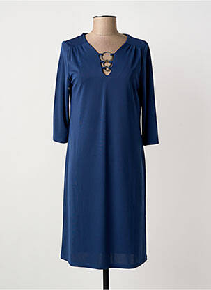 Robe mi-longue manches 3/4 manches 3/4 bleu DANEVA femme