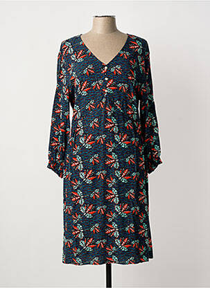 Robe mi-longue manches 3/4 manches 3/4 bleu LA FIANCEE DU MEKONG femme