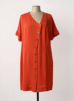 Robe mi-longue manches courtes manches courtes orange MARINA RIVEIRO femme