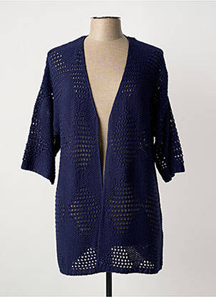 Gilet manches longues manches 3/4 bleu MARBLE femme