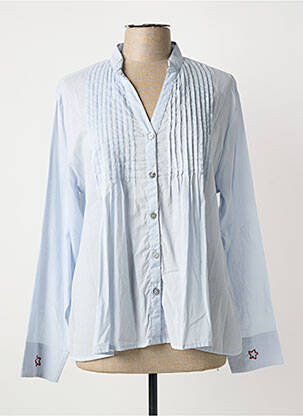 Chemisier coupe cintrée manches longues bleu STORIATIPIC femme