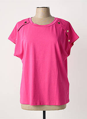 T-shirt coupe droite manches courtes rose DIANA GALLESI femme