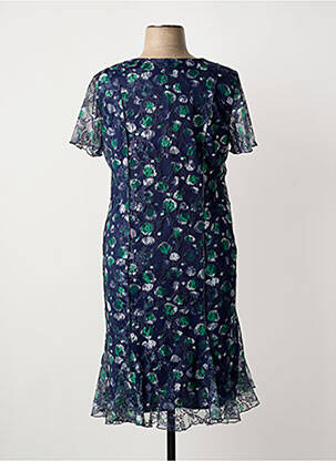 Robe mi-longue imprimé fantaisie manches courtes bleu TELMAIL femme