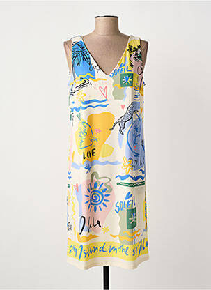 Robe mi-longue jaune OUI femme