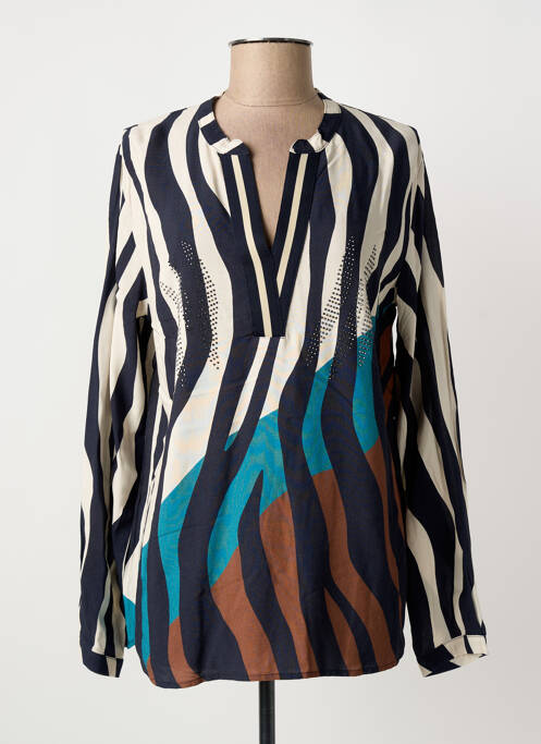 Blouse tissage popeline manches longues bleu BETTY BARCLAY femme