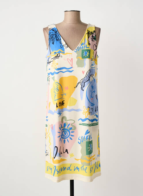 Robe mi-longue jaune OUI femme