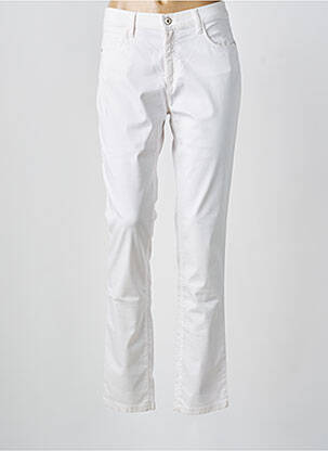 Pantalon slim tissage popeline taille normale blanc BRUNO SAINT HILAIRE femme