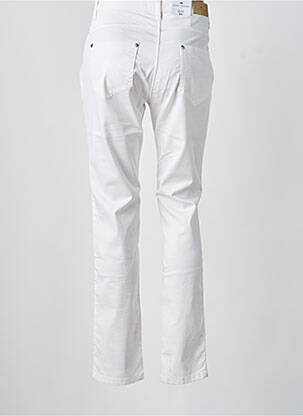 Pantalon slim tissage popeline taille normale blanc BRUNO SAINT HILAIRE femme