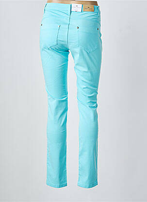 Pantalon slim tissage popeline taille normale bleu BRUNO SAINT HILAIRE femme
