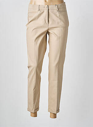 Pantalon slim tissage popeline taille normale beige GARDEUR femme