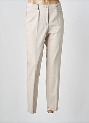 Pantalon 7/8 taille à pinces taille normale beige GARDEUR femme
