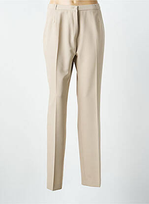 Pantalon droit tissage popeline taille normale beige ANNE KELLY femme