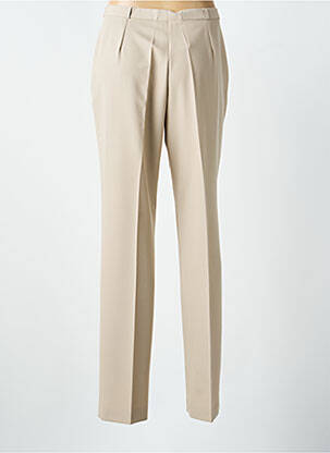 Pantalon droit tissage popeline taille normale beige ANNE KELLY femme