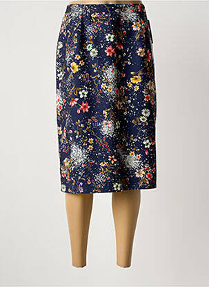 Jupe mi-longue doublure textile bleu PAUL MATIS femme