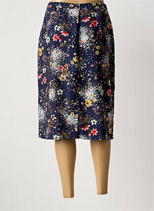 Jupe mi-longue doublure textile bleu PAUL MATIS femme