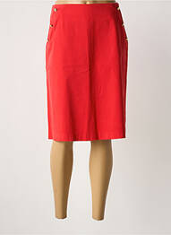 Jupe mi-longue fermeture zip latéral rouge SAINT HILAIRE femme