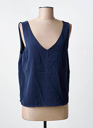 Top coupe cintrée sans manche bleu VILA femme