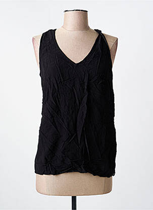 Top coupe cintrée sans manche noir IKKS femme