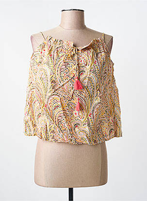 Top imprimé fantaisie sans manche beige ME-TISSE femme