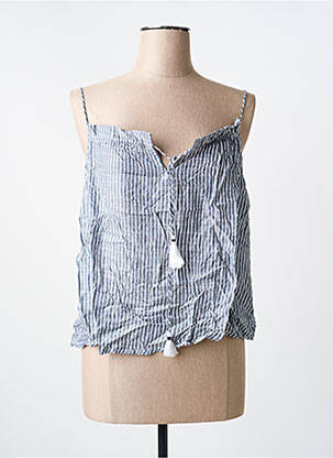 Top col carré fines bretelles gris ME-TISSE femme