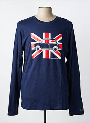 T-shirt stretch manches longues bleu MA LOCOMOTION homme