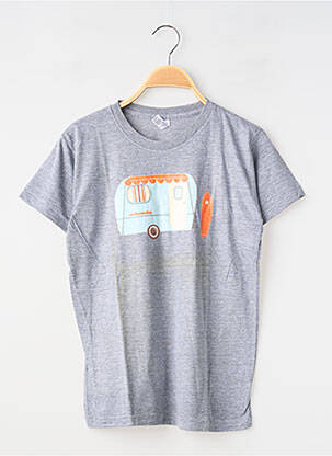 T-shirt stretch manches courtes gris MA LOCOMOTION garçon