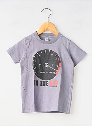 T-shirt stretch manches courtes gris MA LOCOMOTION garçon