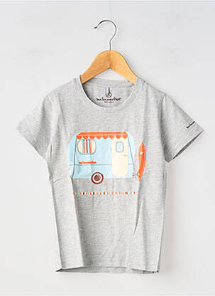 T-shirt stretch manches courtes gris MA LOCOMOTION garçon