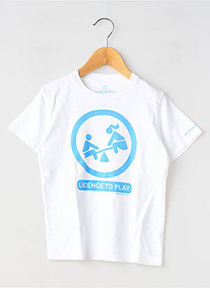 T-shirt stretch manches courtes blanc MA LOCOMOTION garçon