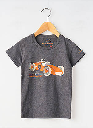 T-shirt stretch manches courtes gris MA LOCOMOTION garçon