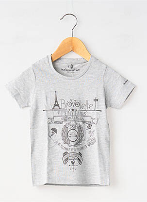 T-shirt stretch manches courtes gris MA LOCOMOTION garçon