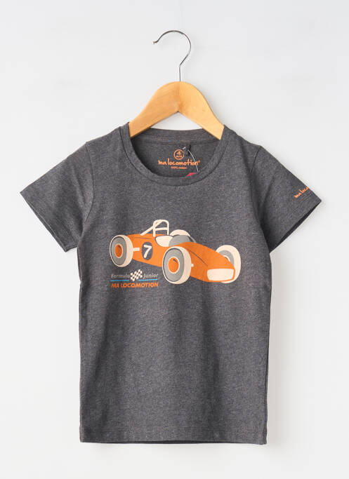 T-shirt stretch manches courtes gris MA LOCOMOTION garcon