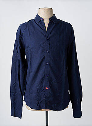 Chemise manches longues poignets boutonnés bleu TIMEZONE homme