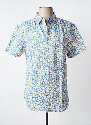 Chemise manches courtes poches bleu TIMEZONE homme