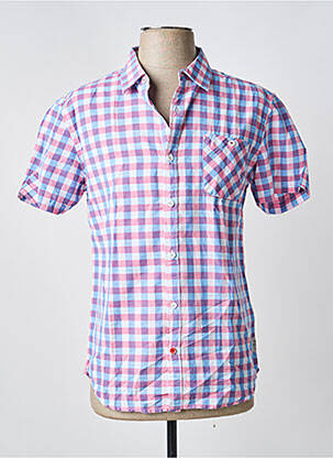 Chemise manches courtes poches rose TIMEZONE homme