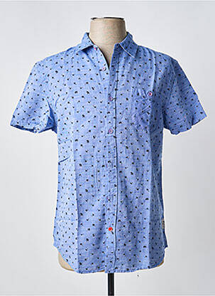 Chemise manches courtes bleu TIMEZONE homme