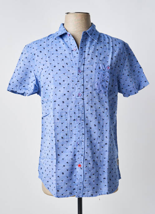 Chemise manches courtes bleu TIMEZONE homme