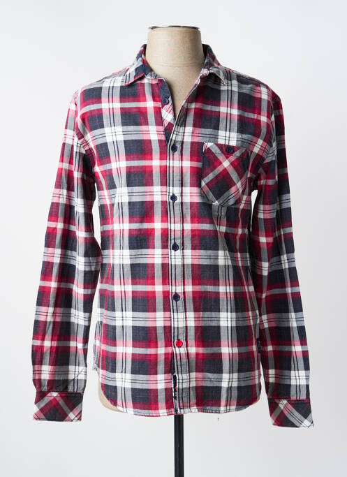 Chemise manches longues rouge TIMEZONE homme
