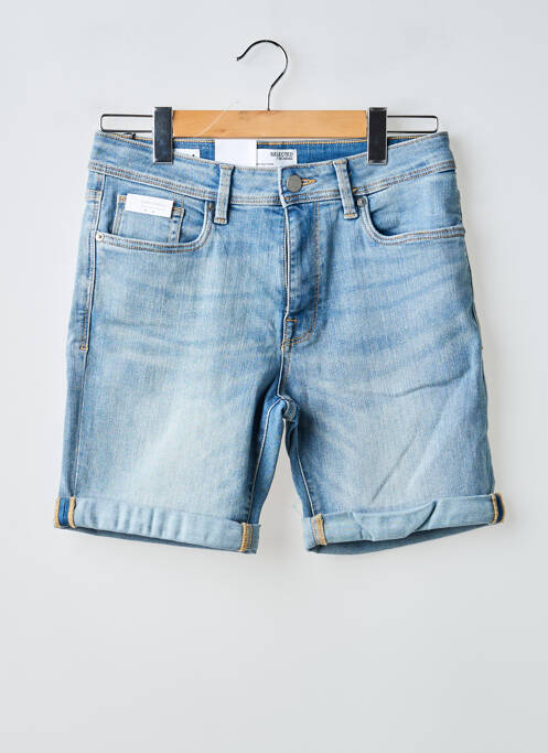 Short fermeture zippée sous rabat boutonné taille normale bleu SELECTED homme