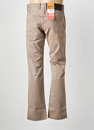 Jeans coupe droite fermeture zippée sous rabat boutonné taille normale beige HUGO BOSS homme