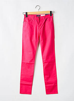 Pantalon slim tissage popeline taille normale rose ARMANI femme