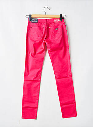 Pantalon slim tissage popeline taille normale rose ARMANI femme